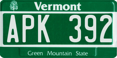 VT license plate APK392
