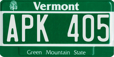 VT license plate APK405