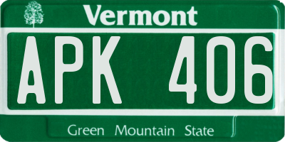 VT license plate APK406