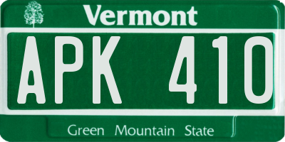 VT license plate APK410