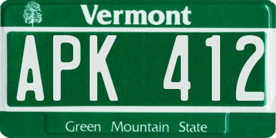 VT license plate APK412