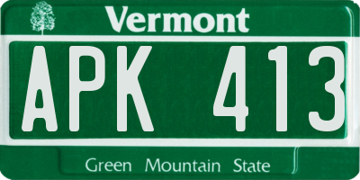 VT license plate APK413