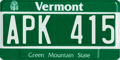 VT license plate APK415