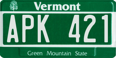 VT license plate APK421