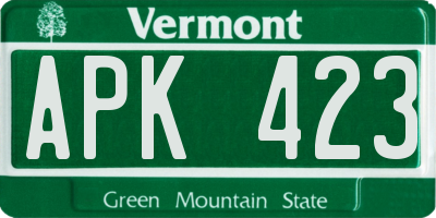 VT license plate APK423