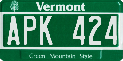 VT license plate APK424