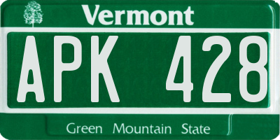 VT license plate APK428