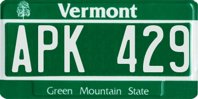 VT license plate APK429