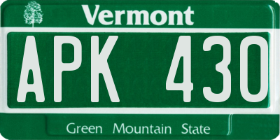 VT license plate APK430