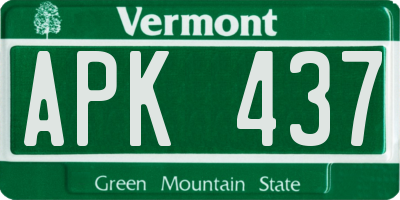 VT license plate APK437