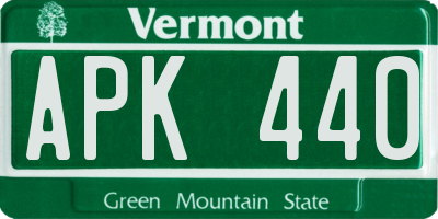 VT license plate APK440