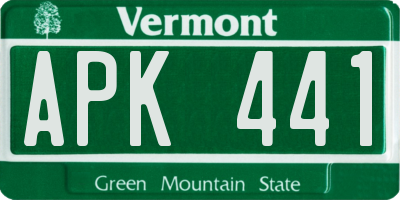 VT license plate APK441
