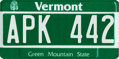 VT license plate APK442