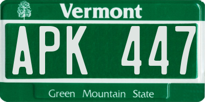 VT license plate APK447