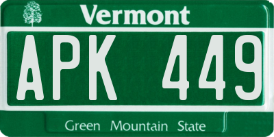 VT license plate APK449