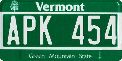 VT license plate APK454
