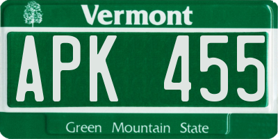 VT license plate APK455