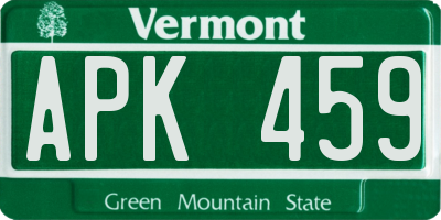 VT license plate APK459
