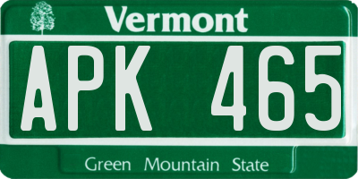 VT license plate APK465