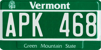 VT license plate APK468