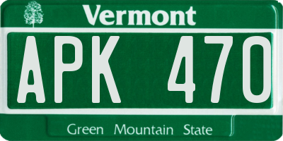 VT license plate APK470