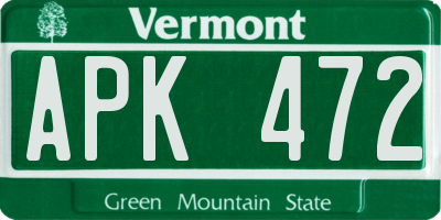 VT license plate APK472