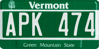 VT license plate APK474