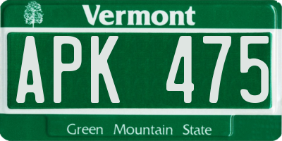 VT license plate APK475