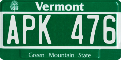 VT license plate APK476