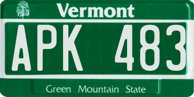 VT license plate APK483
