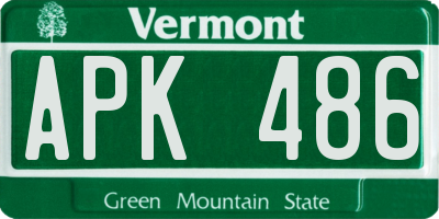 VT license plate APK486