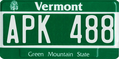 VT license plate APK488