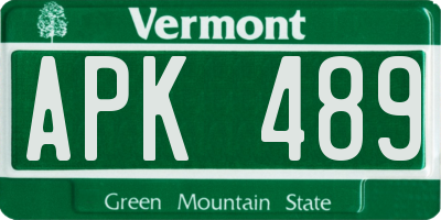 VT license plate APK489