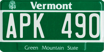 VT license plate APK490