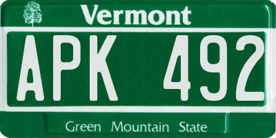 VT license plate APK492