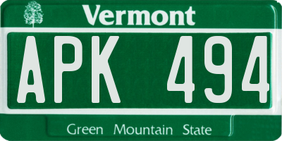VT license plate APK494
