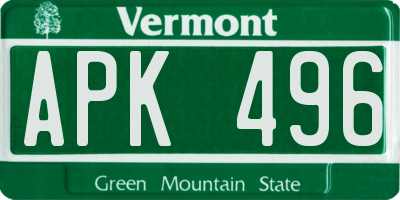 VT license plate APK496