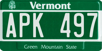 VT license plate APK497