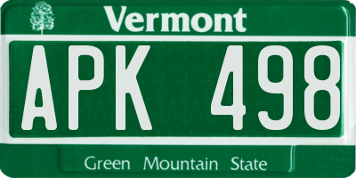 VT license plate APK498