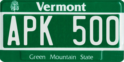 VT license plate APK500