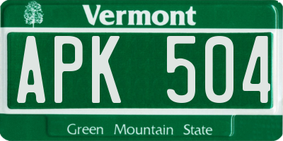 VT license plate APK504