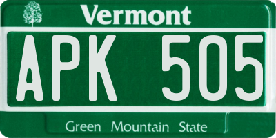 VT license plate APK505