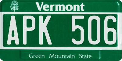 VT license plate APK506