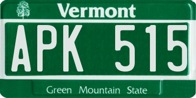VT license plate APK515
