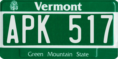VT license plate APK517