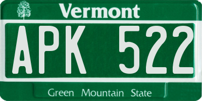 VT license plate APK522