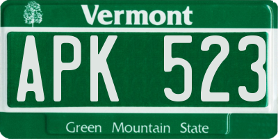 VT license plate APK523