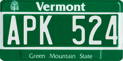 VT license plate APK524
