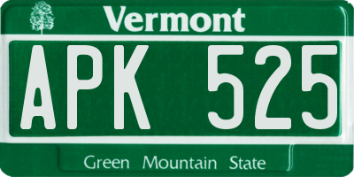 VT license plate APK525