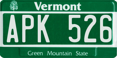 VT license plate APK526